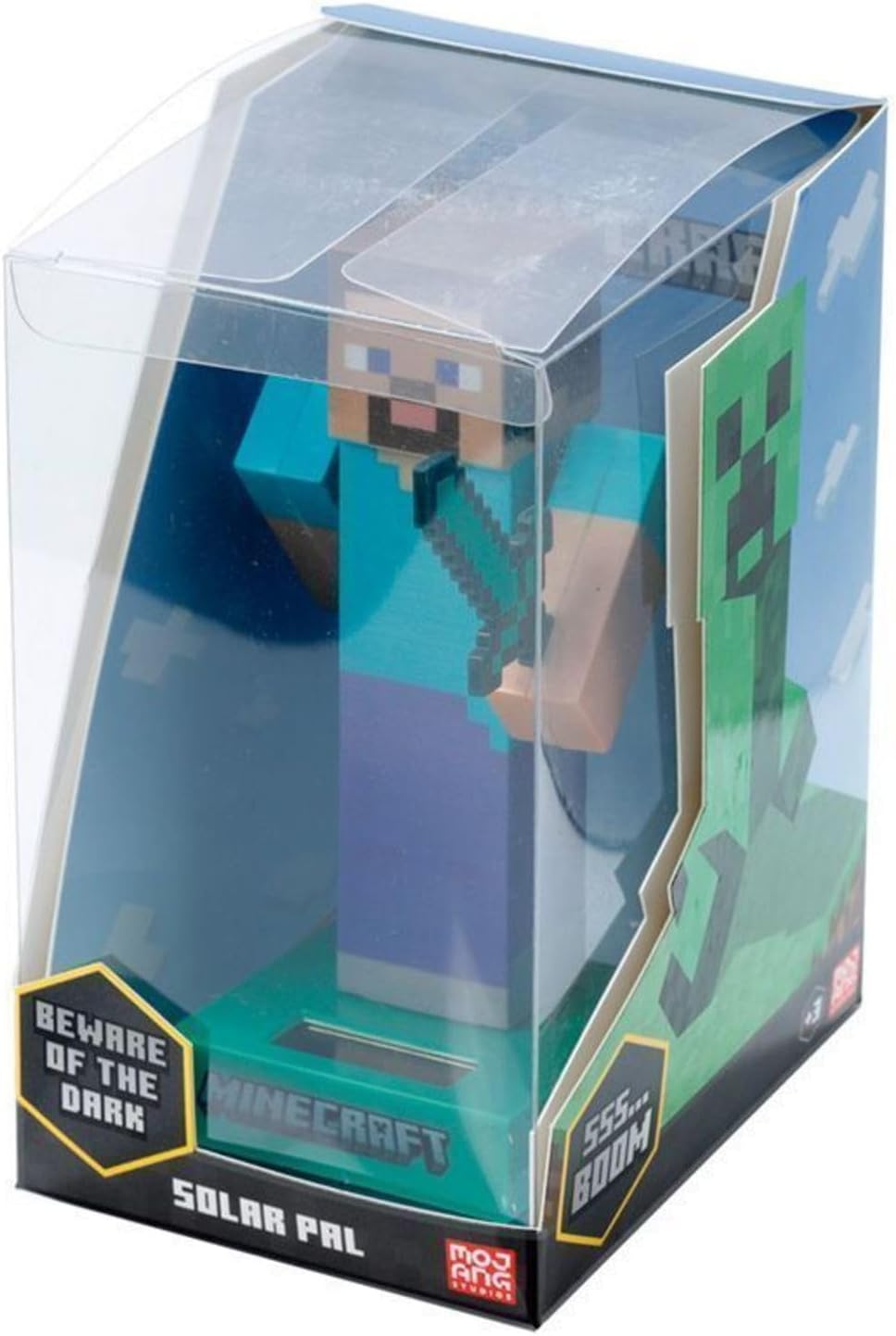 Puckator Minecraft Steve Solar Pal - Home Office Table Desk Dashboard Car Decor Decoration - Gift Ideas - Gifts For Teenage Old Boy Girl Dad Mums - Powered KIds Toys Toy Figure Figures