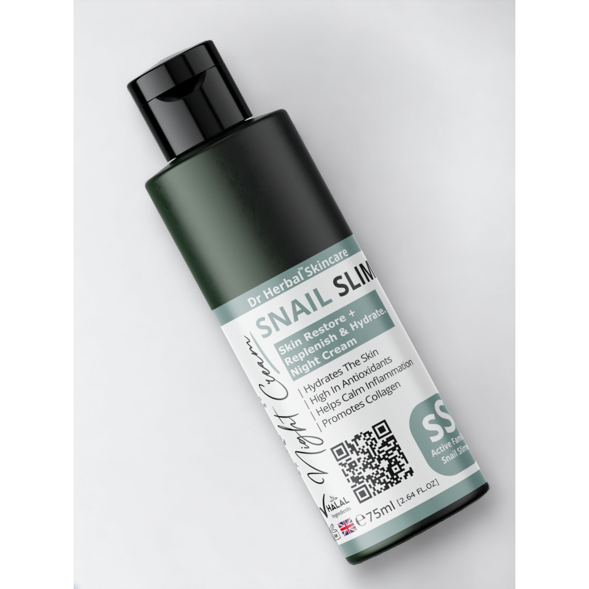 DR HERBAL Night Cream 75ml with Snail Slime, Coconut Oil & Tiare
