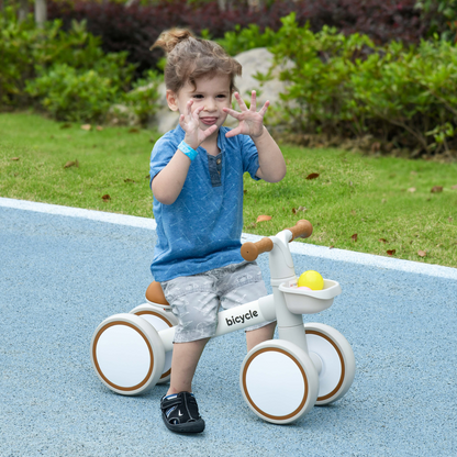 AIYAPLAY Kids Balance Bike for 1-3 Years Old with Adjustable Seat, Brown