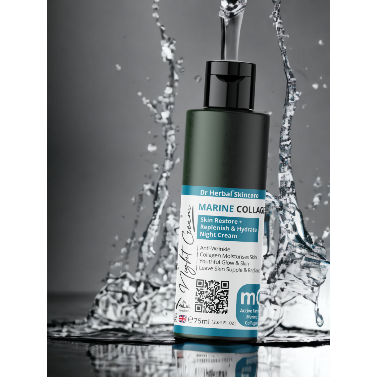 DR HERBAL Night Cream 75ml with Marine Collagen, Caviar & Tiare Flower