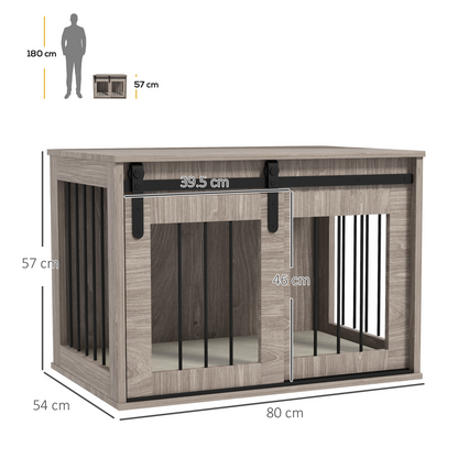 PawHut Dog Crate Furniture with Removable Cushion, for Medium Dogs - Brown