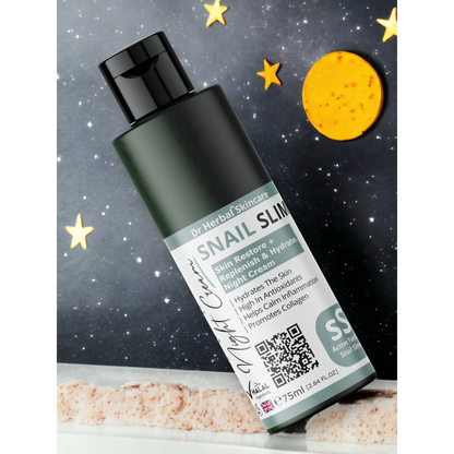 DR HERBAL Night Cream 75ml with Snail Slime, Coconut Oil & Tiare