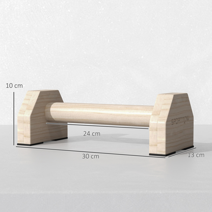 SPORTNOW Wooden Parallettes Push Up Bars Calisthenics Equipment for Home Gym
