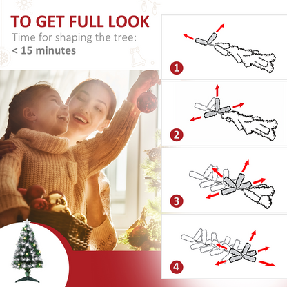 3ft White Light Christmas Tree 90 LEDs Star Topper Tri-Base Pre-Lit Home