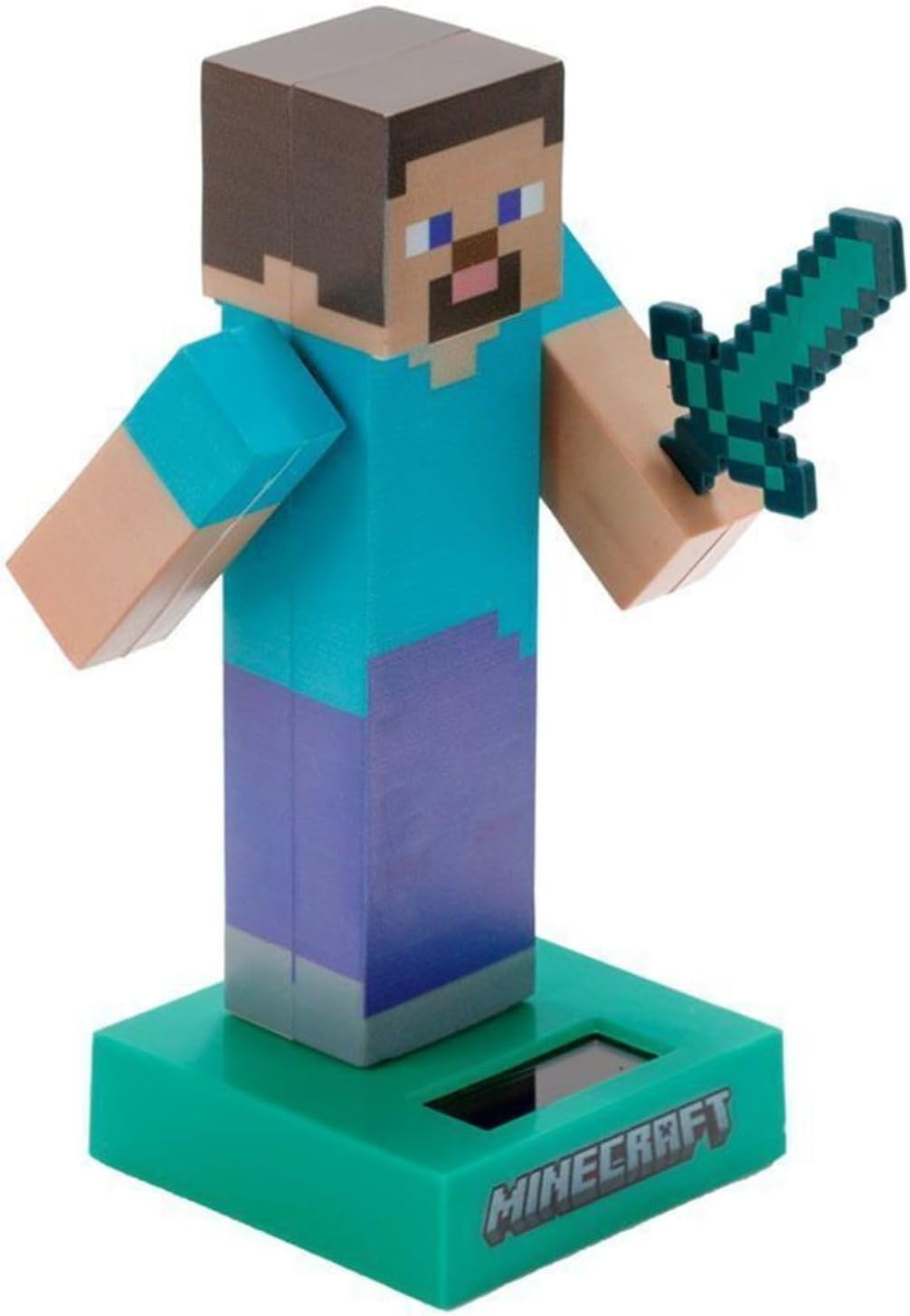 Puckator Minecraft Steve Solar Pal - Home Office Table Desk Dashboard Car Decor Decoration - Gift Ideas - Gifts For Teenage Old Boy Girl Dad Mums - Powered KIds Toys Toy Figure Figures