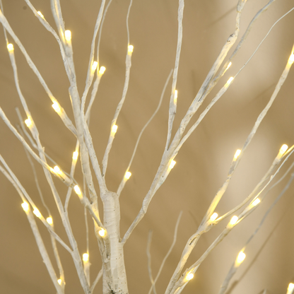 5ft Artificial White Birch Tree Light  96 Warm White Pre-Lit LED Light