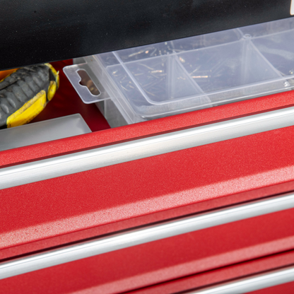 4 Drawer Tool Chest Lockable Tool Box w/ Ball Bearing Runners 51cmx22cmx39.5cm