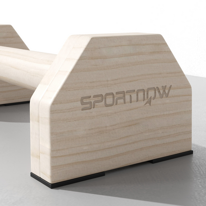 SPORTNOW Wooden Parallettes Push Up Bars Calisthenics Equipment for Home Gym