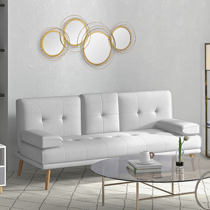 HOMCOM 3 Seater Sofa Bed Scandi Style Recliner Adjustable Back Middle Table