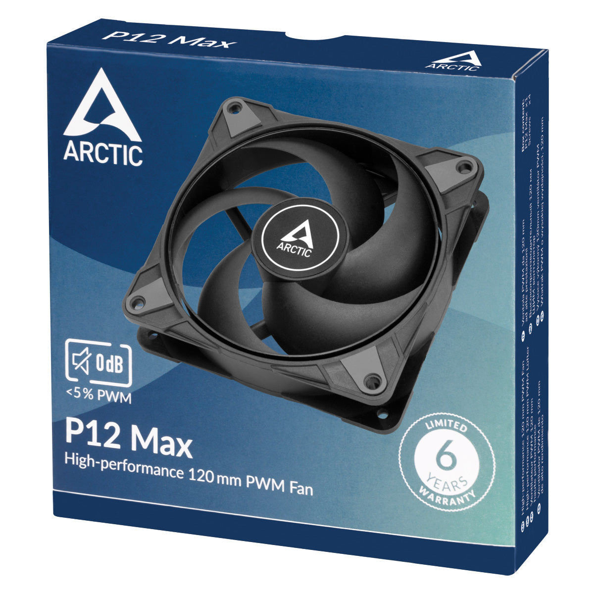 Arctic P12 Max High-Performance 12cm PWM Case Fan with Dual Ball Bearing 200-3300 RPM