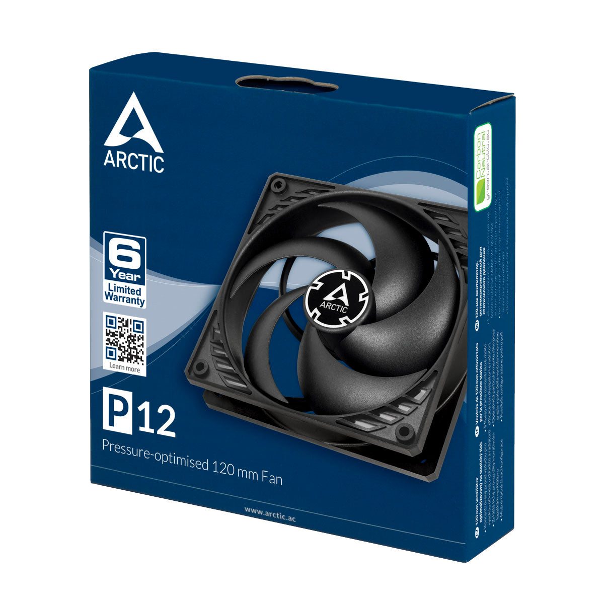 Arctic P12 Pressure Optimised 12cm Case Fan with Fluid Dynamic 1800 RPM