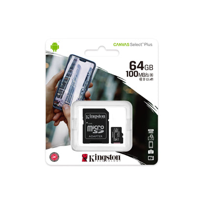 Kingston Canvas Select Plus Micro SD Card with SD Adapter, Class 10 up to 512 GB