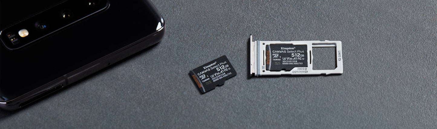 Kingston Canvas Select Plus Micro SD Card with SD Adapter, Class 10 up to 512 GB