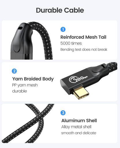 ORICO USB-C L-Shaped 3.2 Gen2 20GBps High-speed Extension Cable