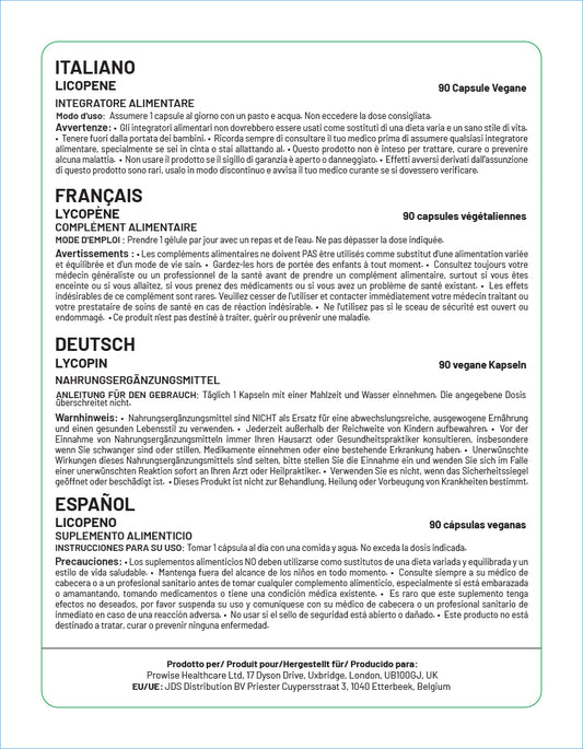 Lycopene 15mg 90 Capsules by Prowise Healthcare