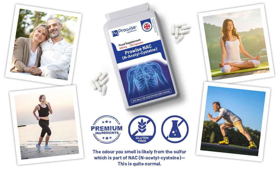 NAC N-Acetyl- Cysteine 600mg 120 Vegan Capsules – UK Manufactured by Prowise