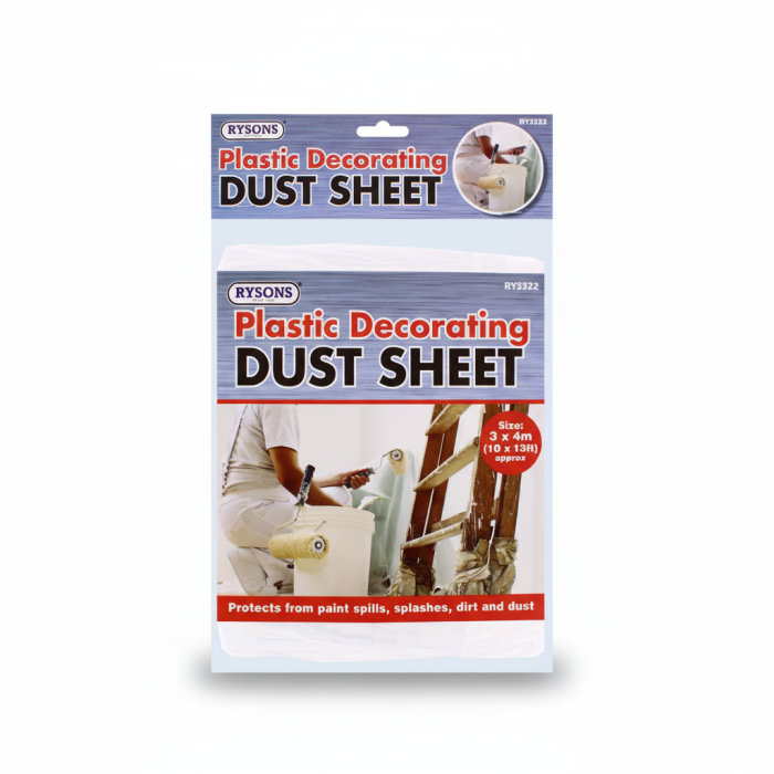 3 x 4m Clear Plastic Dust Sheet