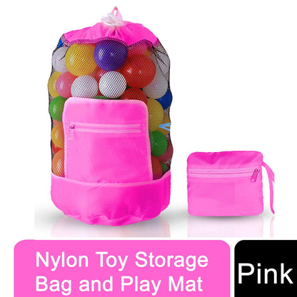 Doodle Nylon Toy Storage Bag and Play Mat - Pink