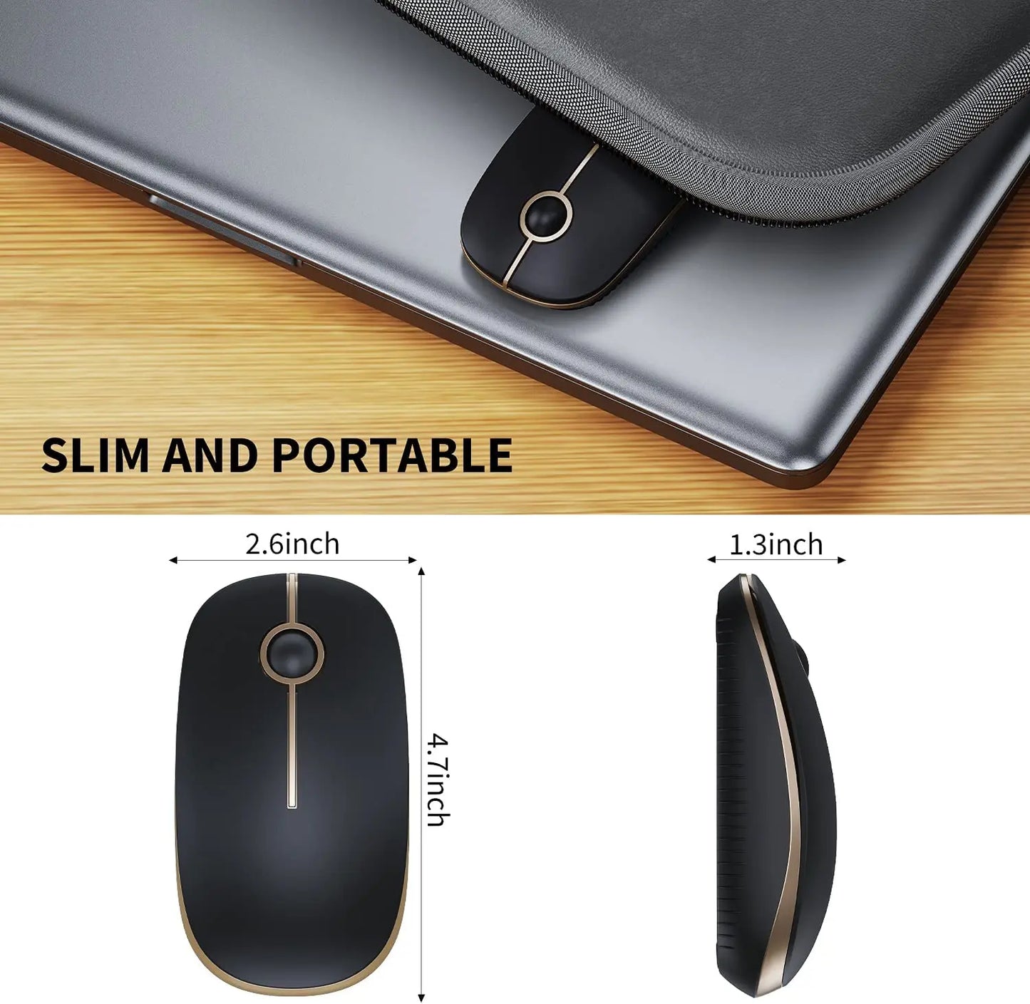 Seenda Silent Wireless Mouse with 1600 DPI Precision