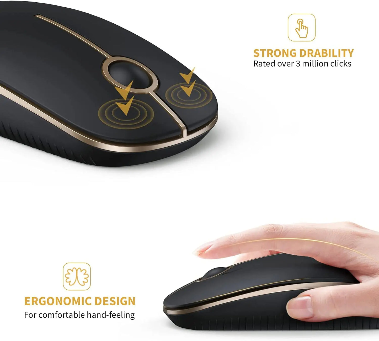 Seenda Silent Wireless Mouse with 1600 DPI Precision