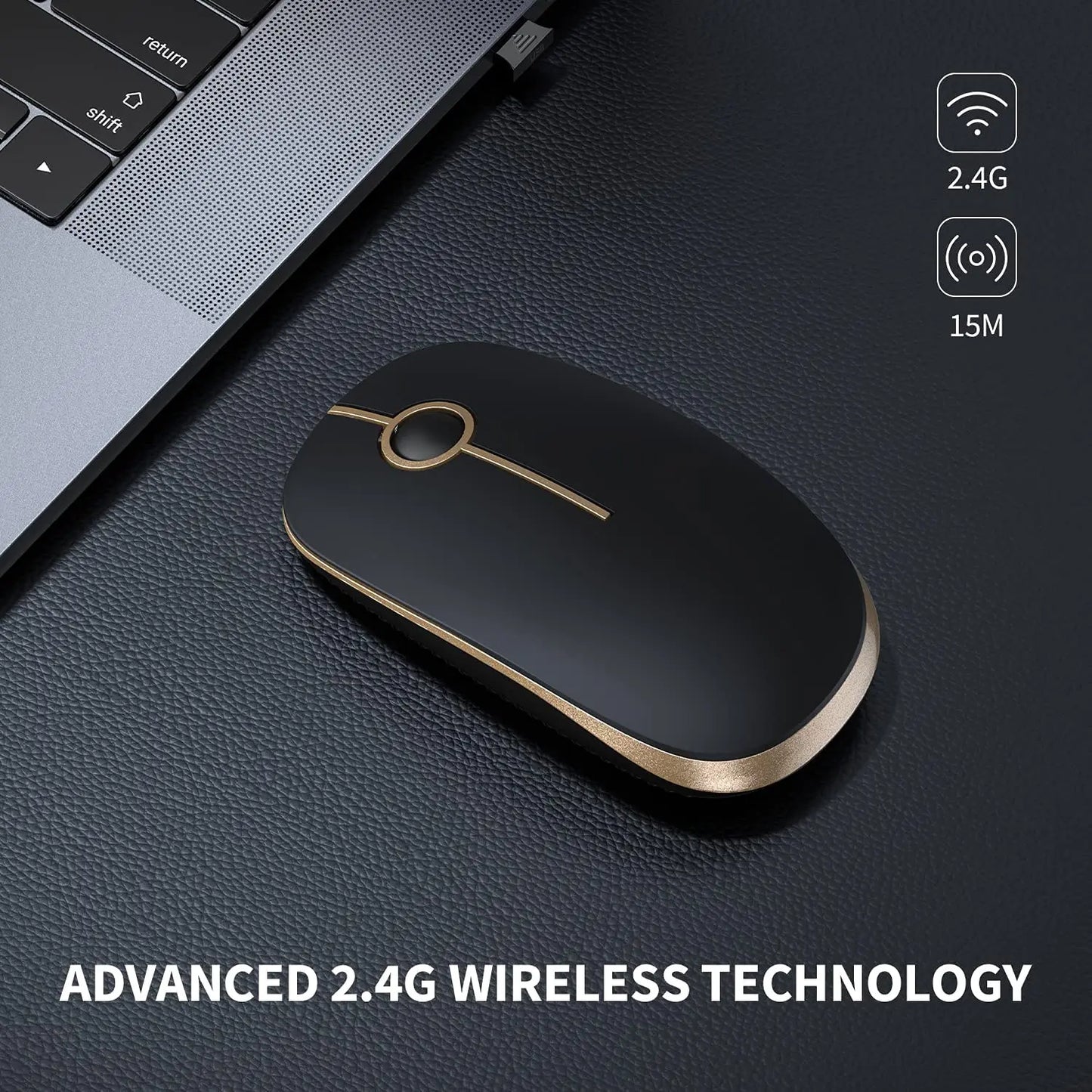 Seenda Silent Wireless Mouse with 1600 DPI Precision