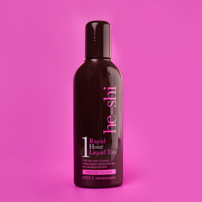 He-Shi Rapid 1 Hour Liquid Self Tan - Medium to Dark Tan - Quick Dry