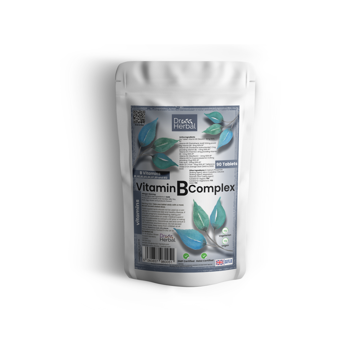 Vitamin B Complex Energy, Skin & Nerve Support 90 Tablets