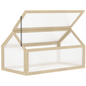 Wooden Cold Frame Greenhouse Garden Polycarbonate Grow House, Natural Outsunny