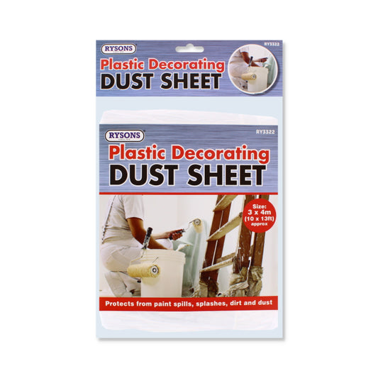 3 x 4m Clear Plastic Dust Sheet